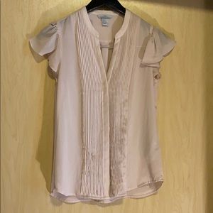 Chic blush pink blouse with cap sleeves